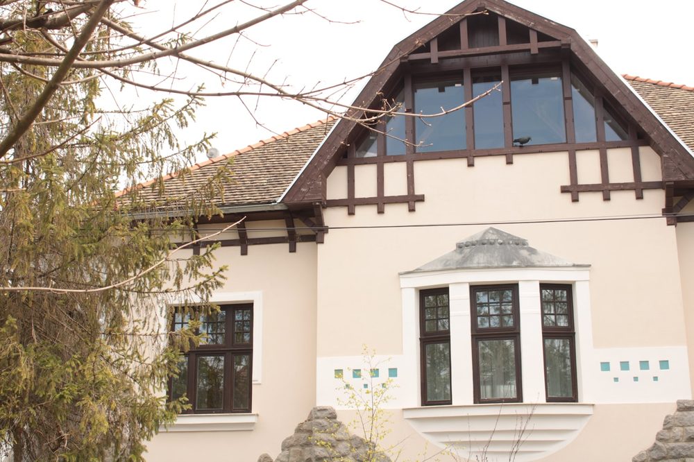 A recently completed exterior repaint